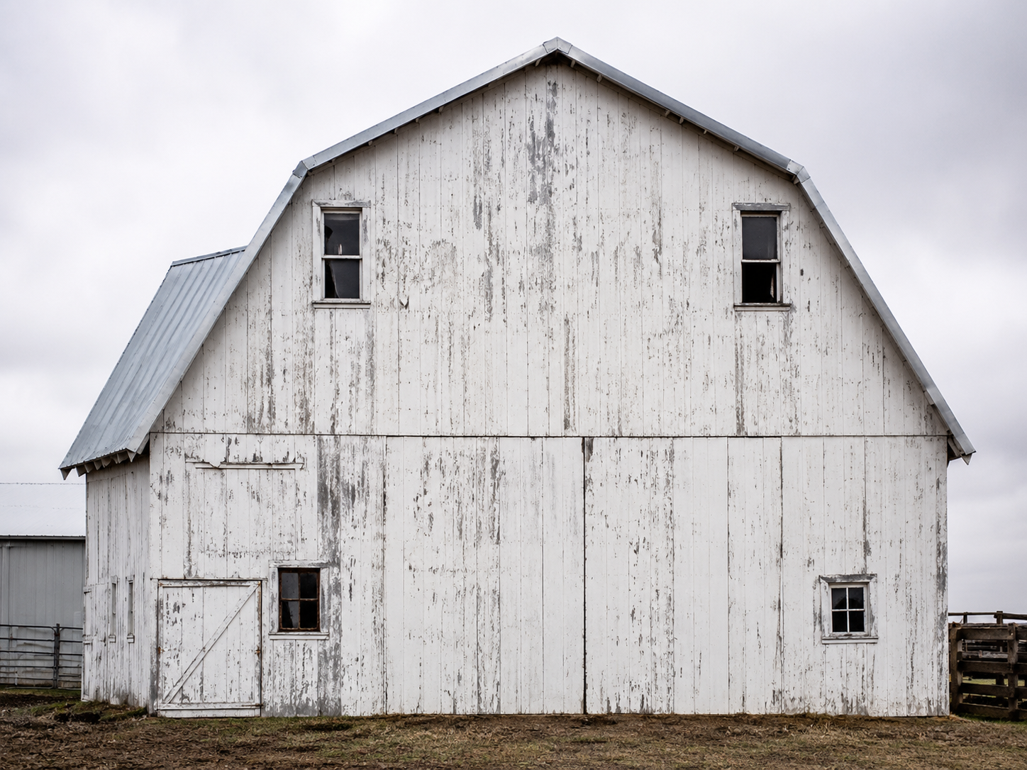 The white barn behind the studio