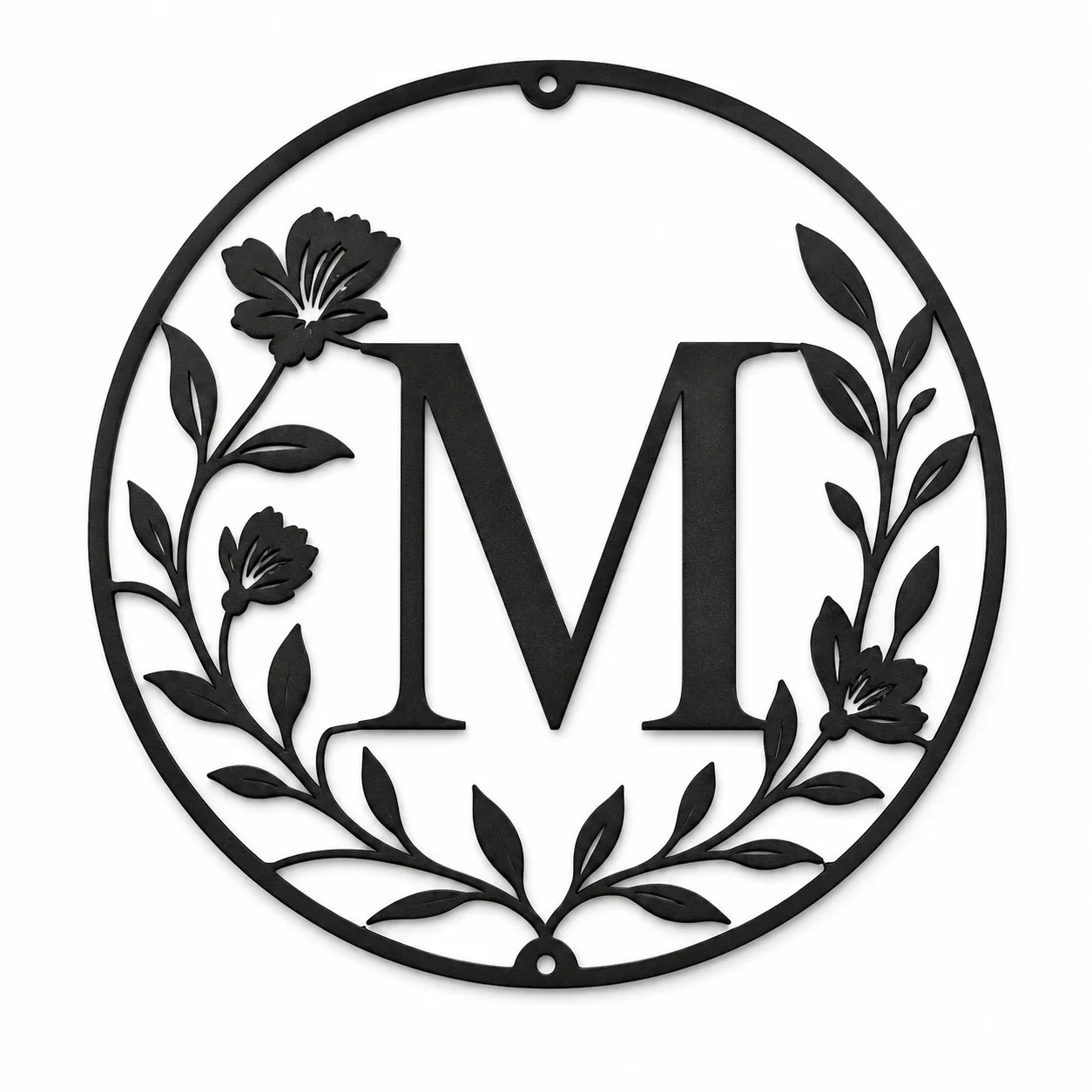 Floral Monogram metal sign