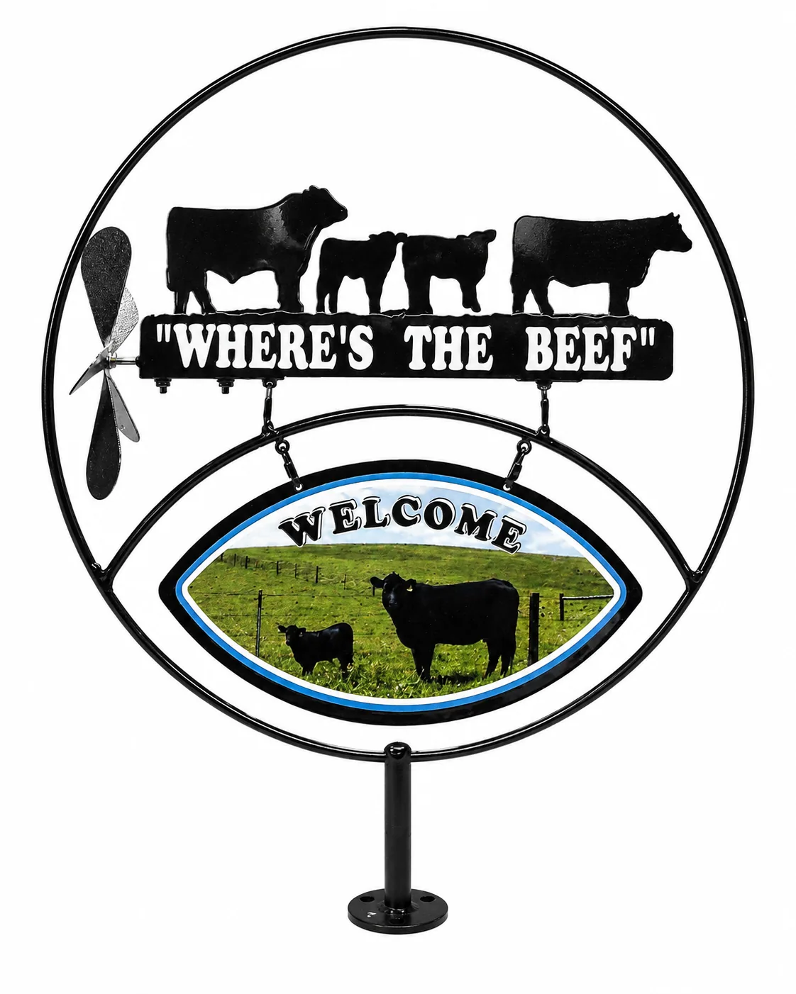 Where's The Beef metal sign