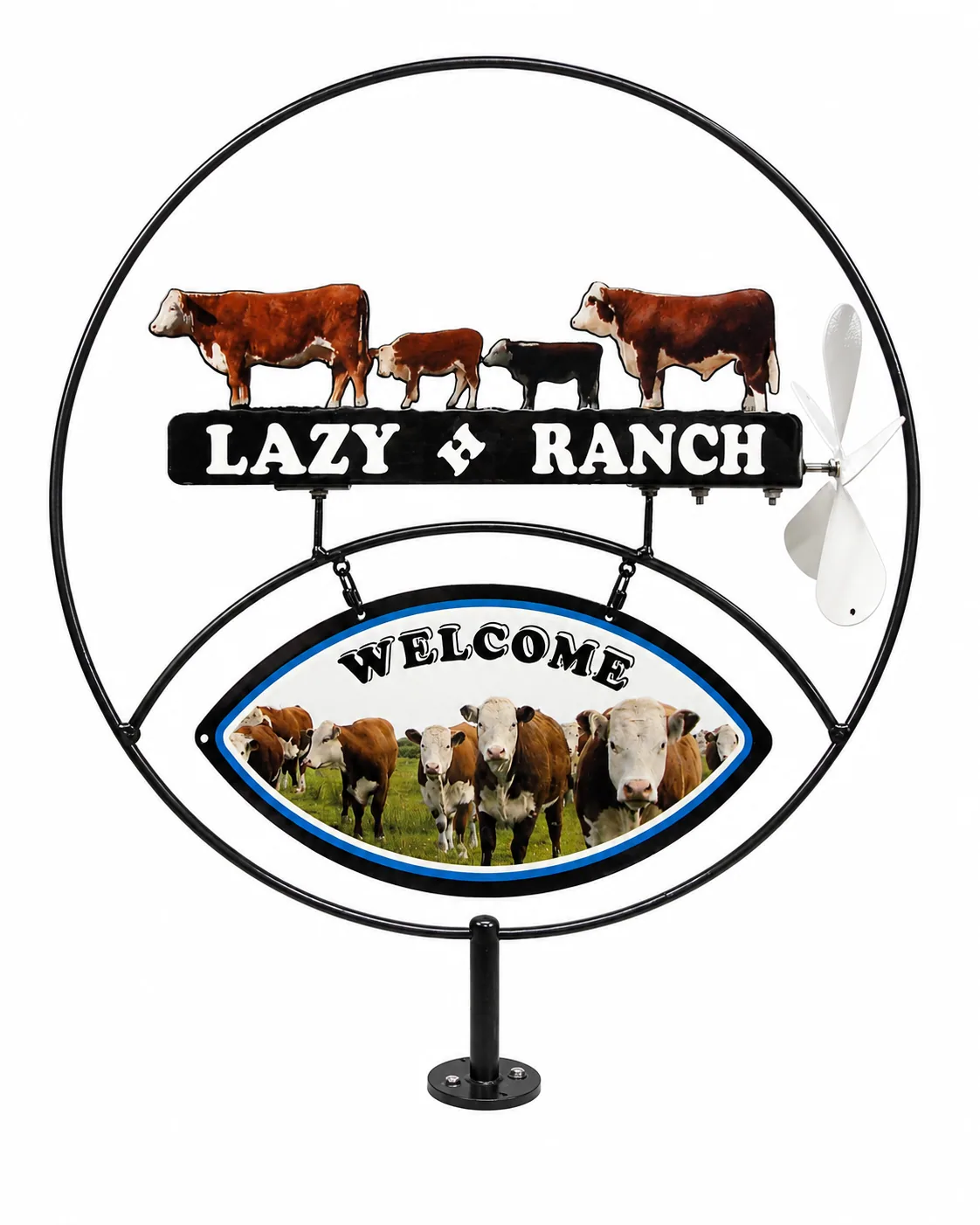 Lazy H Ranch metal sign
