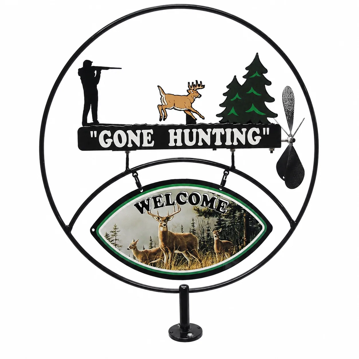 Gone Hunting — Deer Hunter metal sign